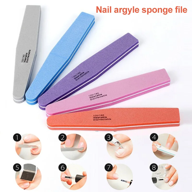 

3 Pcs Nail Art Buffers Sponge Files Grinding Sanding Polishing Manicure Tools SSwell