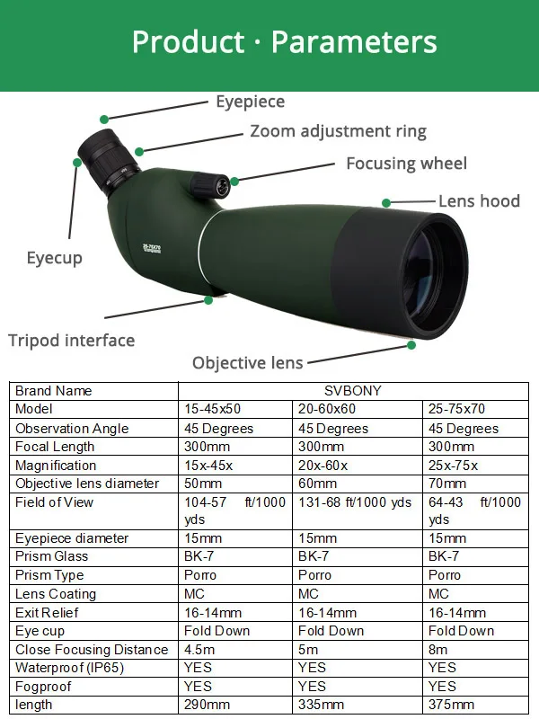 SV28 50/60/70 мм с фокусирующей оптикой для наблюдения точечных целей телескопа Водонепроницаемый и брюки для девочек охотничий Монокуляр Телескоп& amp универсальные чехлы для мобильного телефона адаптер MountF9308