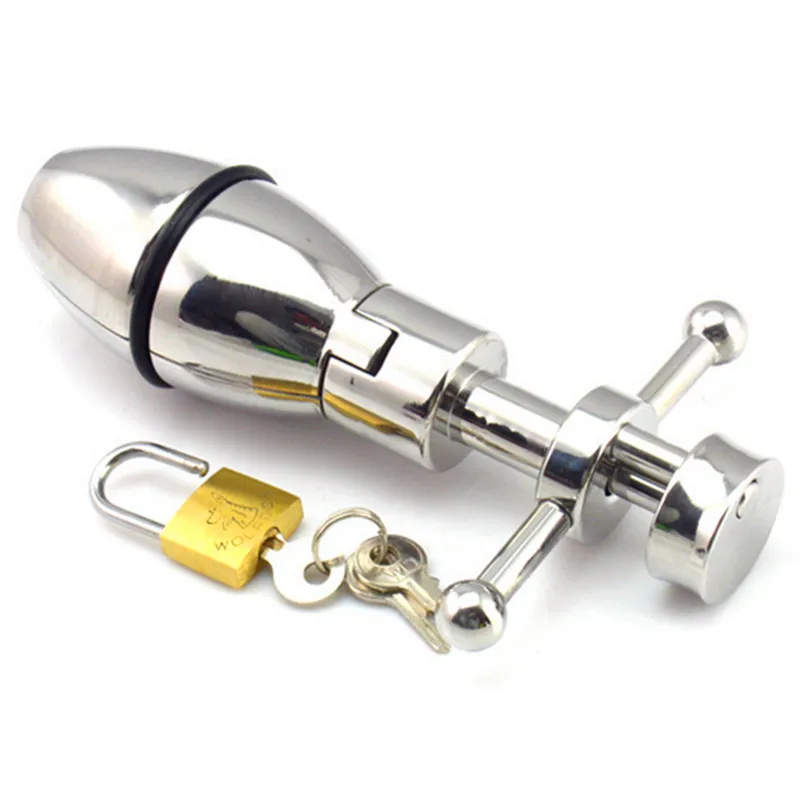 Metal anus stretcher, plaid mini skirt sexy blonde