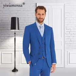 Yiwumensa 2017 Traje Hombre Формальные Королевский Буле мужчины костюм Homme свадебные костюмы для мужчин Abito Uomo cerimonia ternos Slim Fit