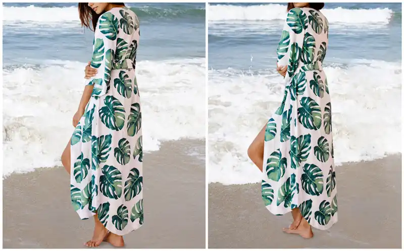 Хлопковое длинное пляжное платье saida de Praia Пляжная накидка кафтан саронг Vestido