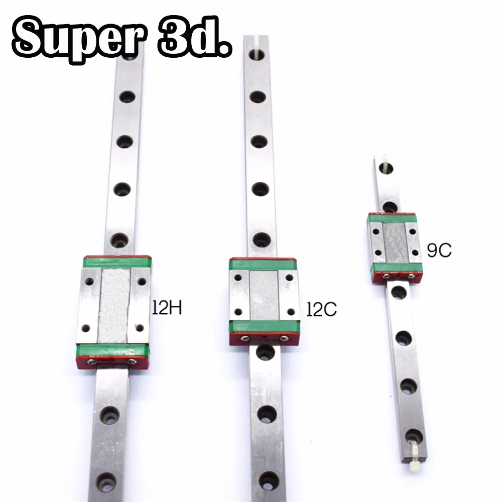 12 мм линейной направляющей 135/320/400/500/600 мм+ 1 шт. MGN9C/12C/12 H/12 слайдер опорный подшипник линейной направляющей для 3D принтер ЧПУ части