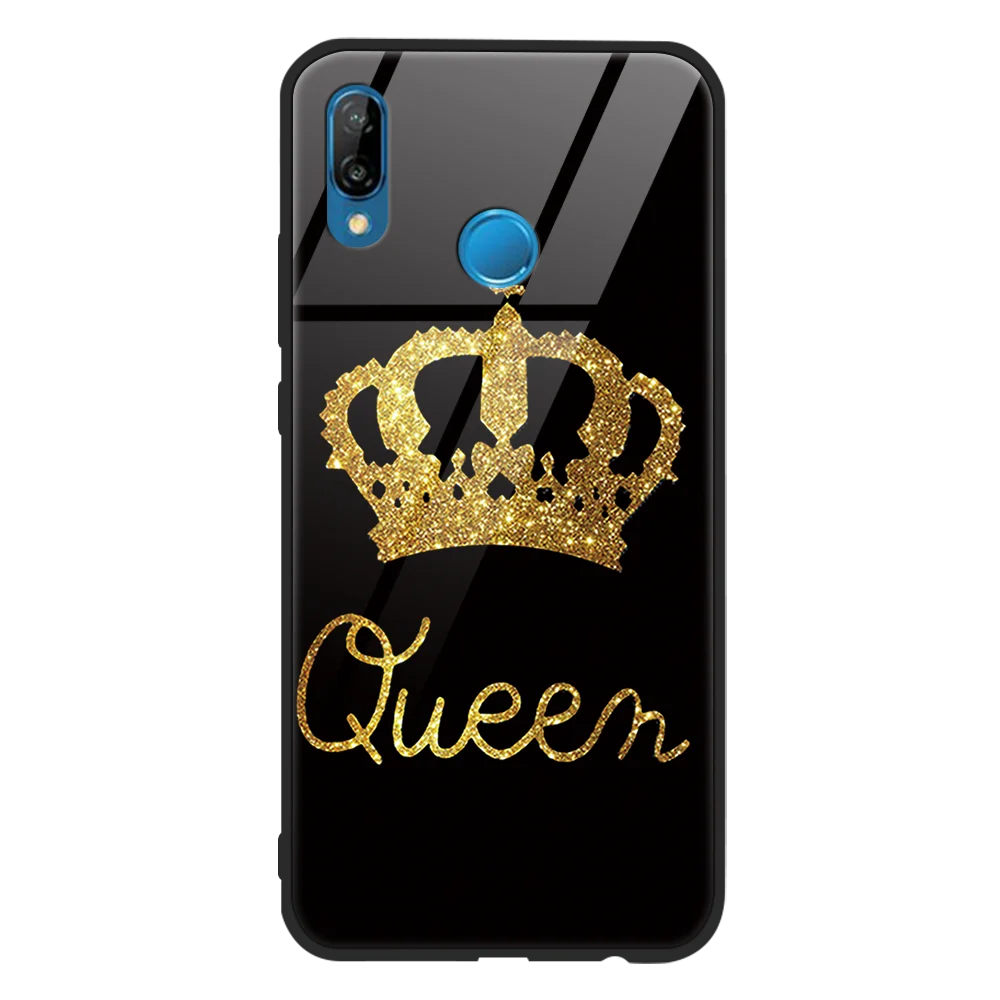 Чехол King queen из закаленного стекла для huawei P20 P9 P10 Plus mate 20 9 10 Pro Lite Funda для Honor 9 10 Lite 8X 7A Pro Модный чехол