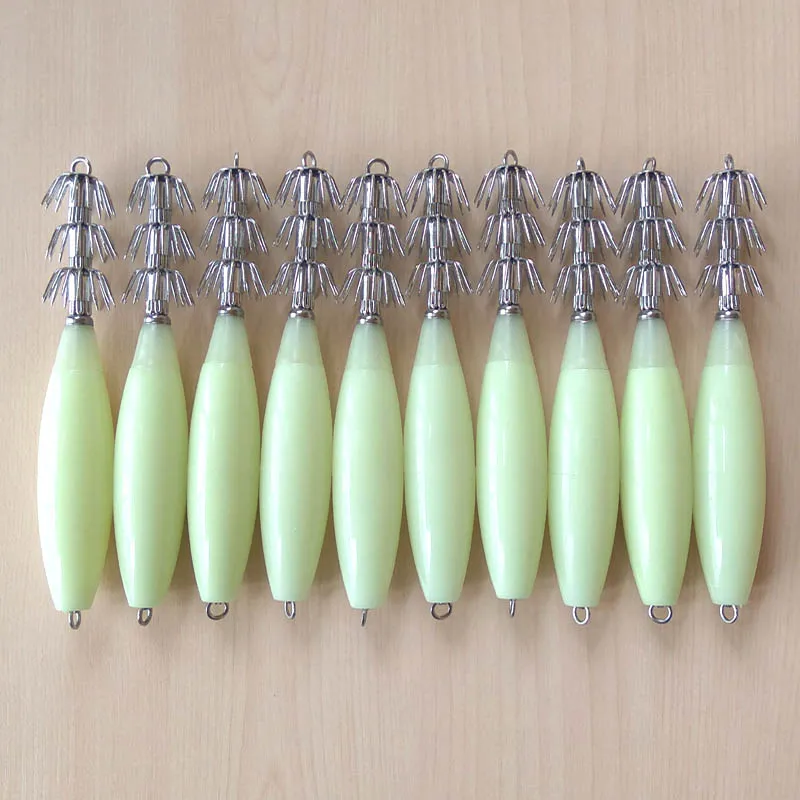 Luminous 17g/33g/45g/55g/65g/72g Octopus jig Glow in Dark Squid Jigs Hard fishing lure sharp fishing hook