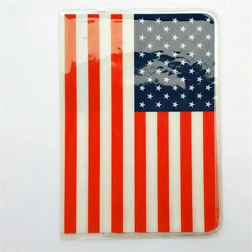 Винтажная Обложка для паспорта Эйфелева башня, сумка для кредитных карт, 3D дизайн, ПВХ кожа, визитница, держатель для паспорта 14*9,6 см - Цвет: The American flag