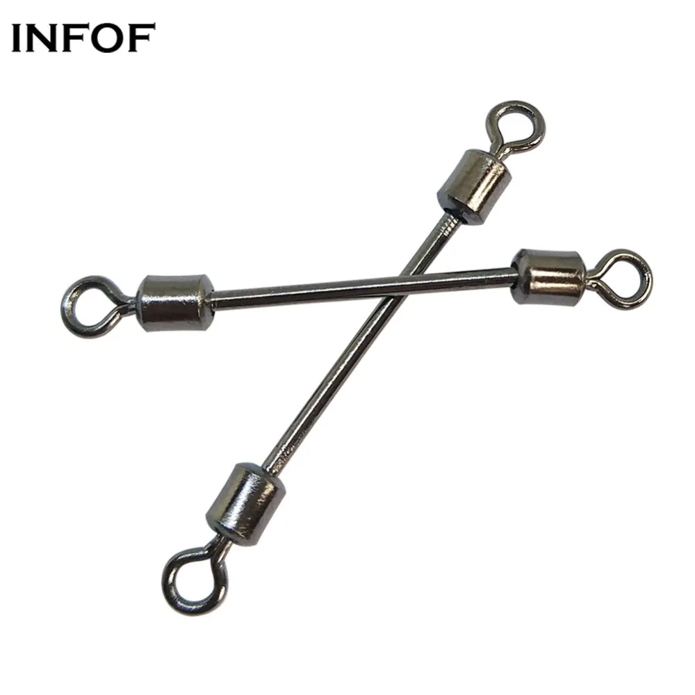 

INFOF 200-pieces Fishing Swivels Rolling Swivel with Lead Piece Seat S/M/L Fishing Connector Swivel Hook Carp Fishing Tackle