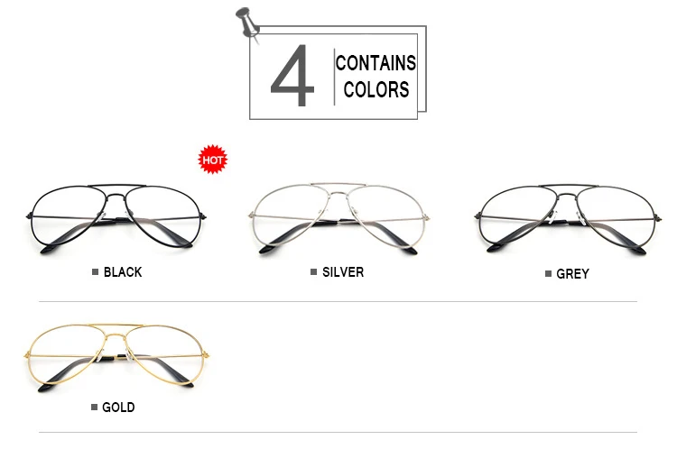 Eyeglasses frames women men pilot style 3025 Ray Metal Glasses transparent female  (1)