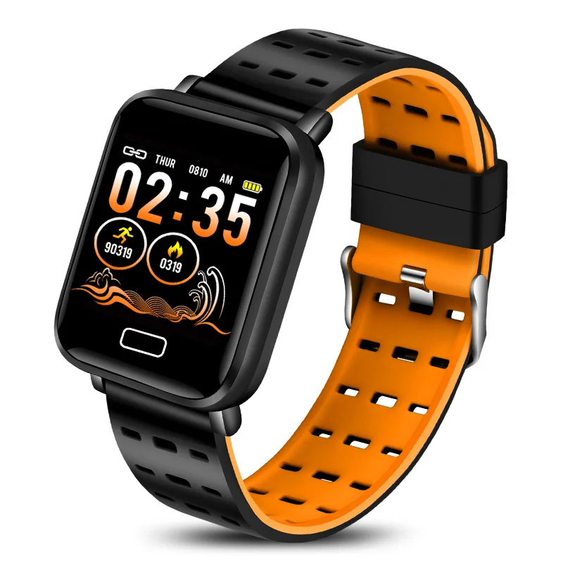 LIGE Смарт часы для мужчин кровяное давление монитор сердечного ритма Миланская нержавеющая сталь Smartwatch Спорт фитнес трекер умный Браслет - Цвет: Orange