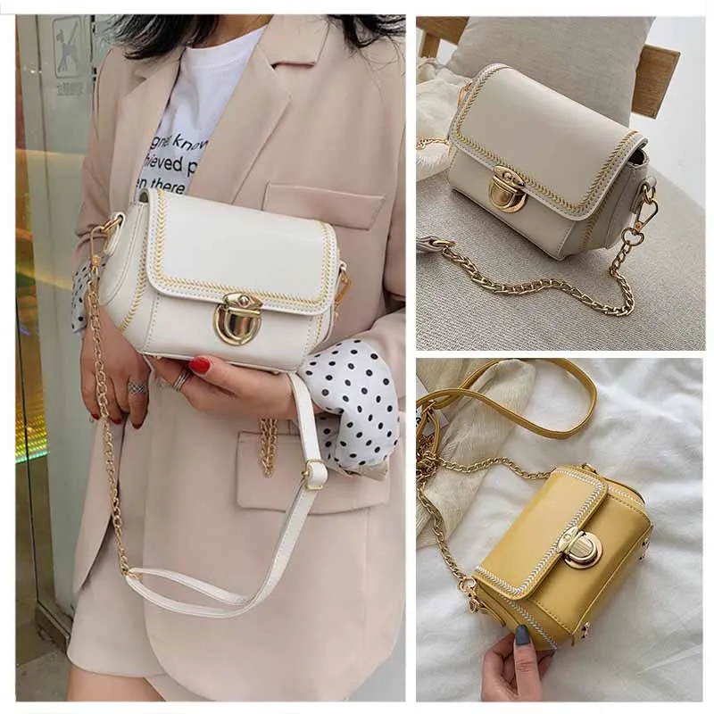 

Luxury Mini Pearl Ornaments Women Shoulder Bags Fashion Chain Flap Small Square Packs Casual Out Door Travel Crossbody Bag