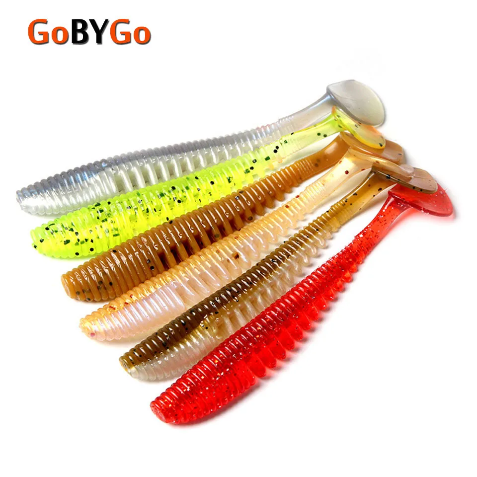 GoByGo 5 шт./лот 10 см мягкая рыболовная приманка хвост личинки 5g искусственная Panfish