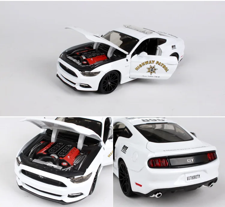 Maisto 1:24 Ford Mustang GT police car alloy authorized car model crafts decoration toy tools Collecting gifts