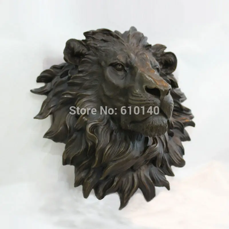 

The huge Lion head flat bronze sculpture statue The art hanging wall