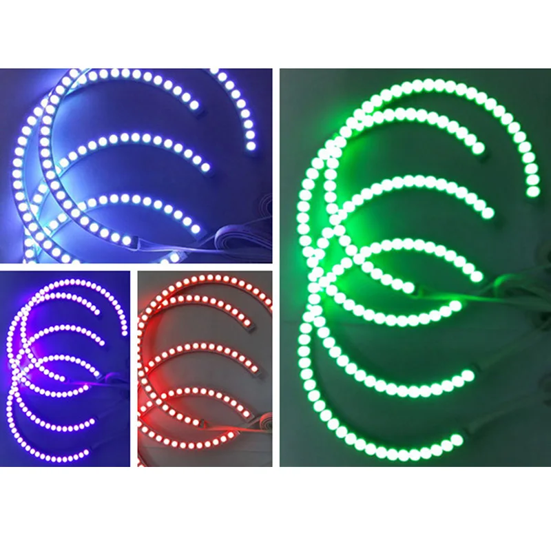 4 шт. RGB 131 мм 5050 LED Angel Eye Ring Light с пультом дистанционного управления для BMW E36 E38 E39 E46 YAN88|Аксессуары фар авто| |