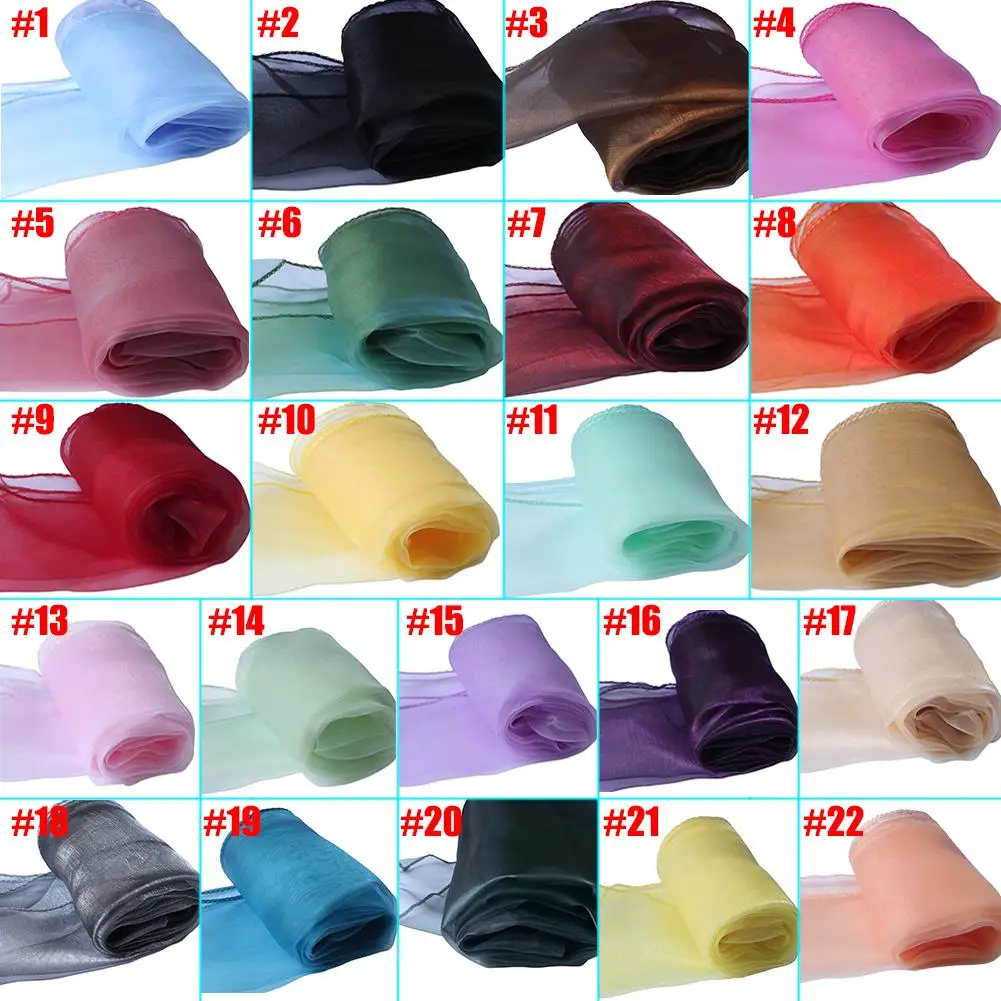 

275 x 30 cm Multicolor 6Inch Roll Tulle Plum Organza Sheer Gauze Element Table Runner Wedding Party Decoration DIY Supply