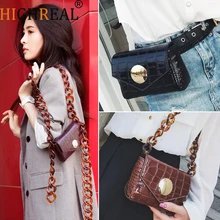 HIGHREAL Designer Women Waist Bag Crocodile Leather Female Fanny Pack Fashion Belt Bag for Travel Fashion Crossbody Bag Dropship