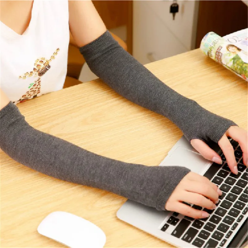 Spring and Summer Leaking Finger Sleeves Long Cotton Women's Sun