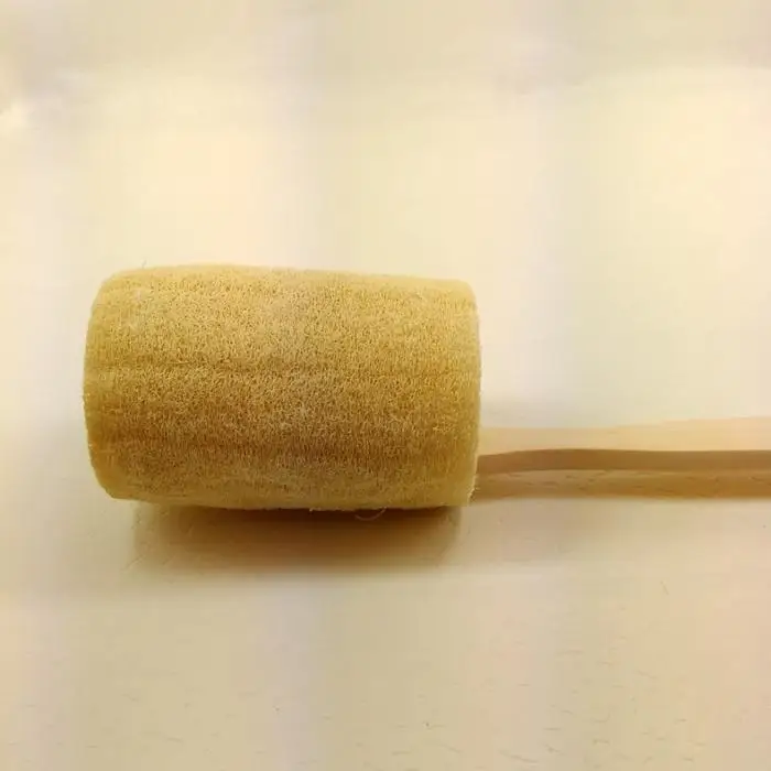 Горячая с деревянной ручкой натуральная губка Loofah Задняя щетка для скруббера Ванна долгий душ