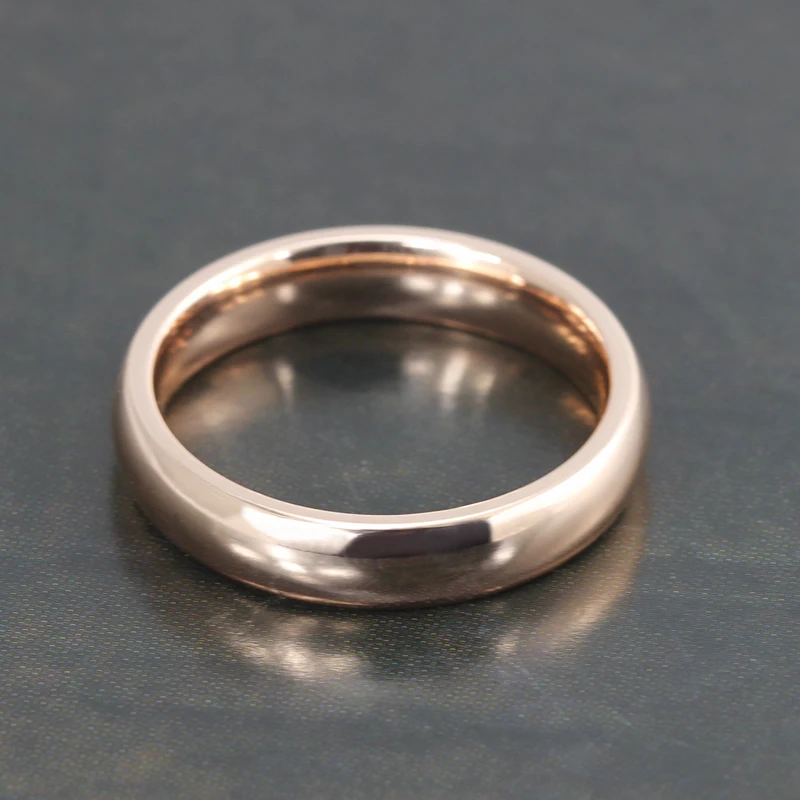 585 розовое золото цвет обручальные кольца для женщин 4 мм нержавеющая сталь Любовь Подарки для нее
