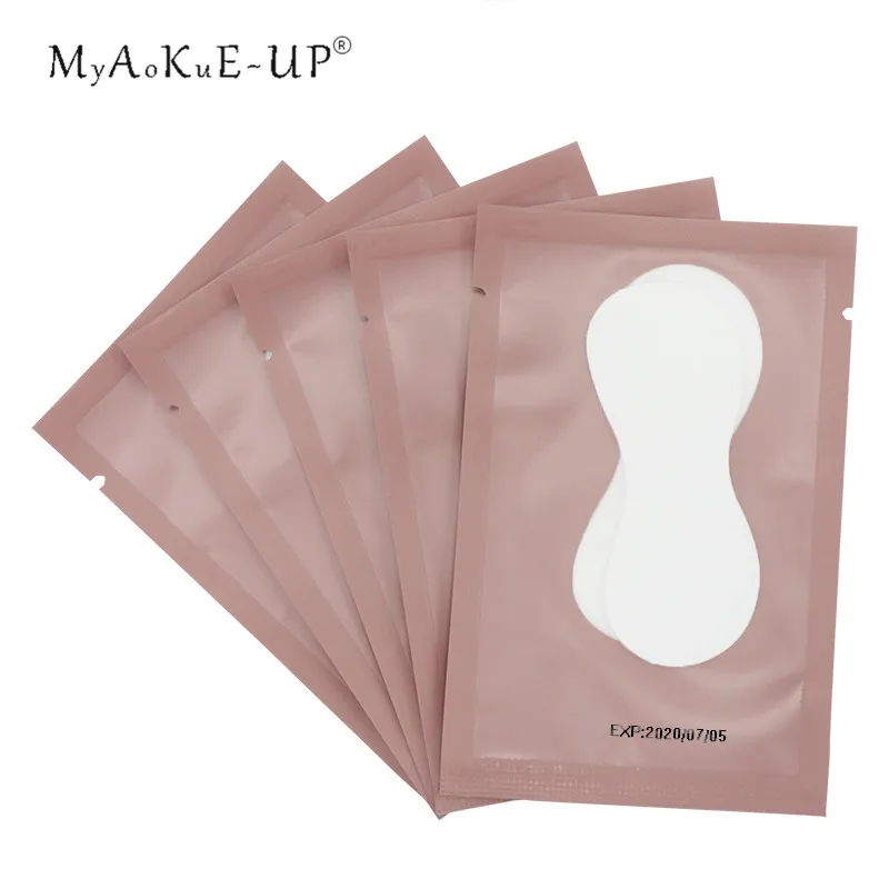 

False Eyelashes Tips Sticker Wraps Hydrogel Patches For Eyelash Extensions 50 Pairs/lot Makeup Tools Pink Packaging