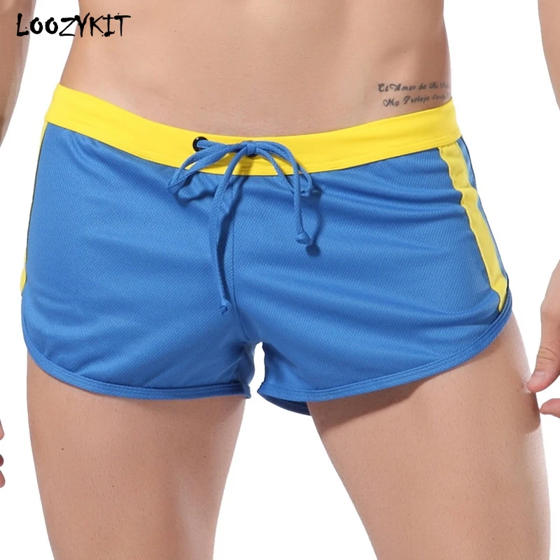 

LOOZYKIT 2019 Summer Men Casual Quick-drying Breathable Anti-light Sports Running Fitness Shorts Drawstring Beach Swimming Trunk