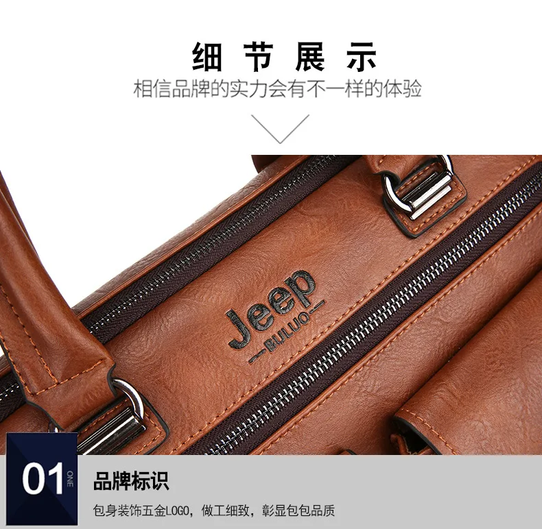 ZYJ Men Business Travel Leather Laptop Briefcase Male Bags Causal Sling Messenger Shoulder Portfolio Briefcase Bag Handbag Bolsa (37)