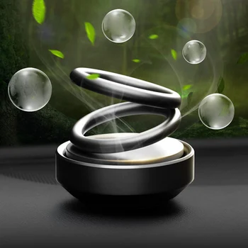 

E-FOUR Air Freshener Cars Interior Accessories Aluminum Alloy Metal Magnetic Levitation Rotating Wood Natural Perfume Fragrance