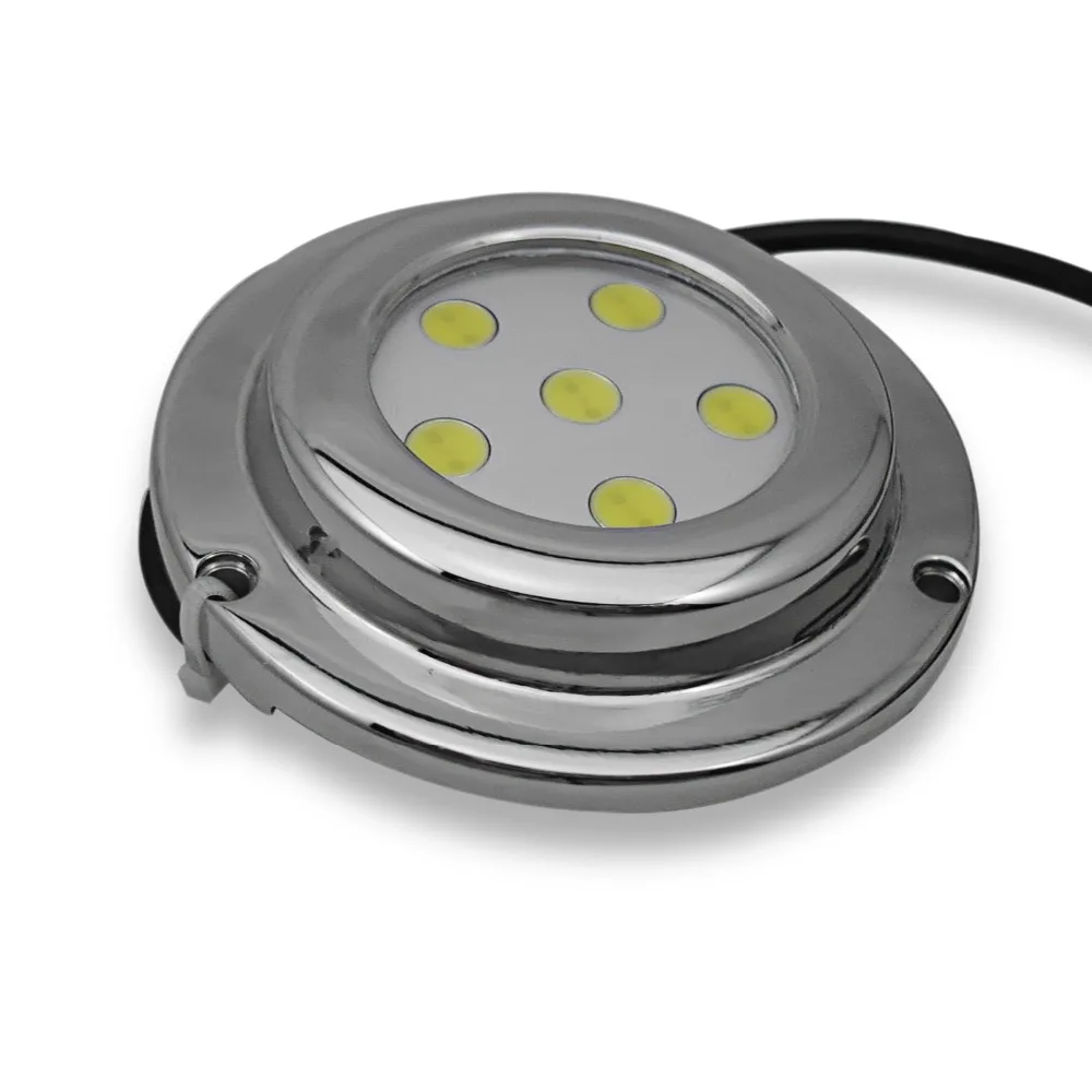 SUPER BRIGHT S.S.316 MARINE BLUE UNDERWATER LIGHT BOAT 6 LED 6W FISHING