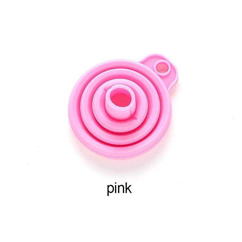 Портативный мини Силиконовый гель Складная стильная Воронка для кухни Cozinha инструменты для приготовления пищи Аксессуары Гаджеты - Цвет: pink