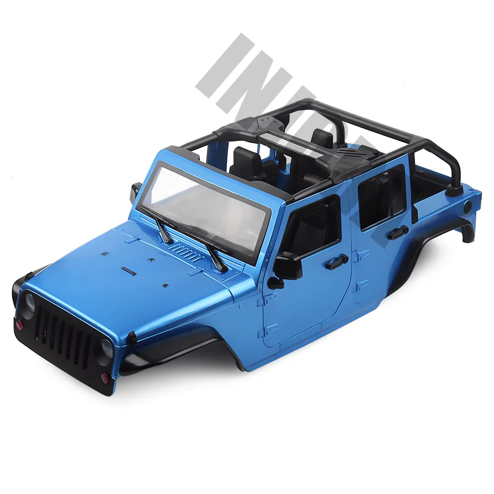 INJORA Unassembled Kit 313mm Wheelbase Convertible Open Car Jeep Wrangler Body Shell for 1/10 RC Crawler Axial SCX10 90046 Blue INJORA Unassembled Kit 313mm Wheelbase Convertible Open Car Jeep Wrangler Body Shell for 1/10 RC Crawler Axial SCX10 90046 Blue
