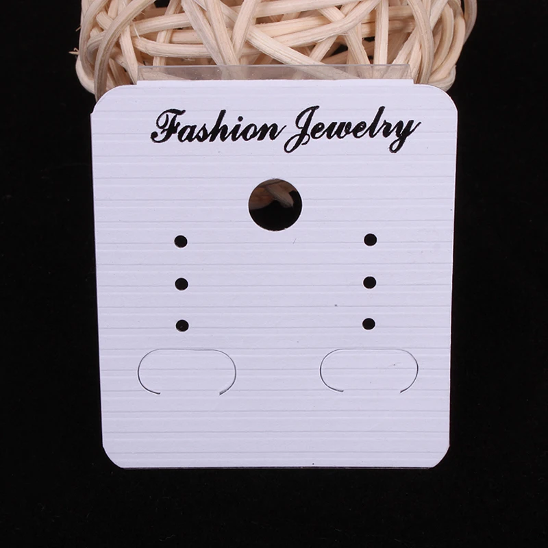 

Manufacturer's white PVC+white paper jewelry earrings Ear Studs packaging card 4cm*4.5cm 100pcs
