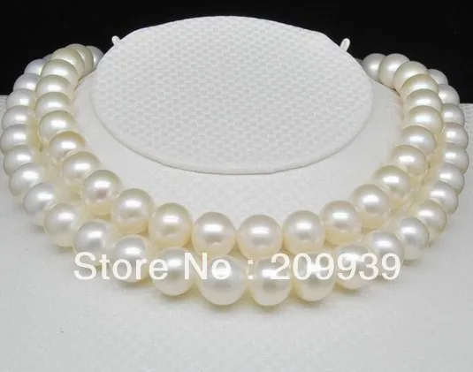 

huij 002685 Natural 9-10mm AAA white pearl necklaces ( 35 inch )