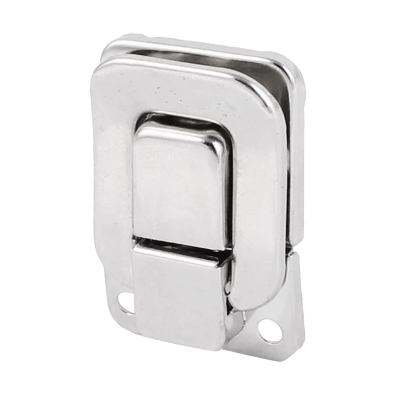 

Tool Box Chest Suitcase 40mm Long Metal Clasp Latch Silver Tone 5pcs