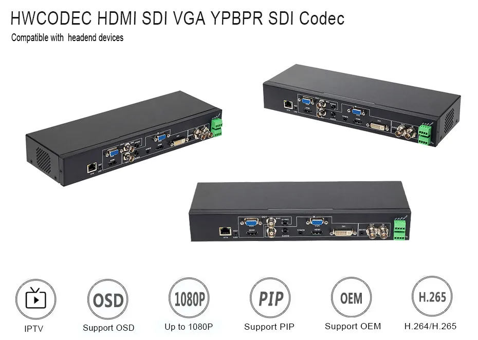 HWCODEC h.264/h.265 HDMI/VGA/CVBS/YPBPR/SDI/DVI-D iptv транскодер iptv программное обеспечение