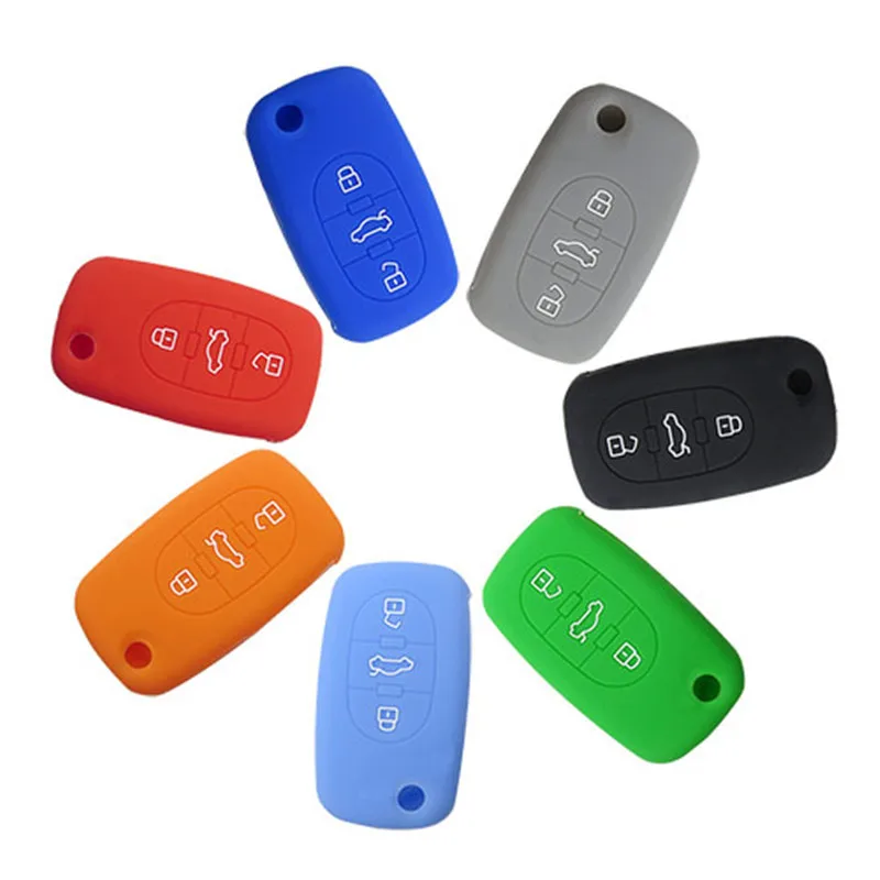 

Good quality 3 button silicone car remote key cover case for Aud-i