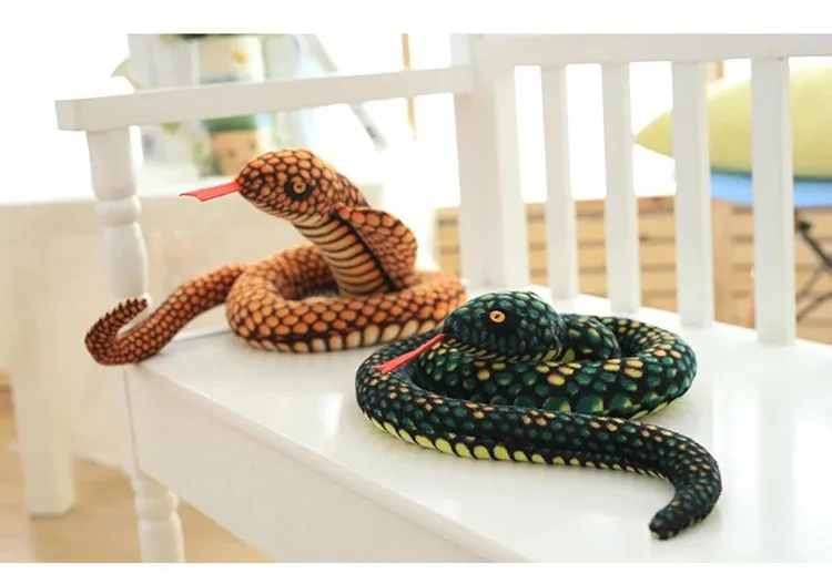 110 см игрушки-Имитаторы из плюша мягкая подушка бутафория для Хэллоуина мягкие животные Кобра и змея питона куклы День рождения Рождество Вечеринка подарки