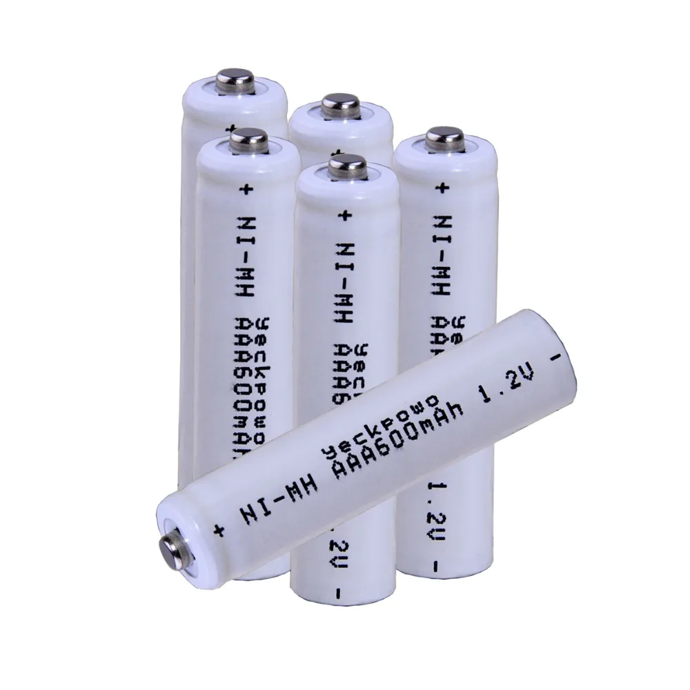Real capacity 6 pcs aaa 1 2v nimh aaa rechargeable battery 600mah