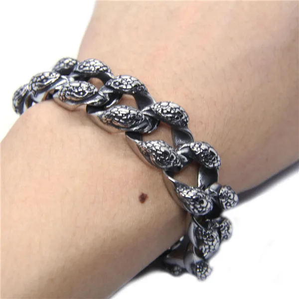 21,5 см популярный браслет с головой змеи 316L браслет из нержавеющей стали вечерние стильные мужские Cobra браслет цепь