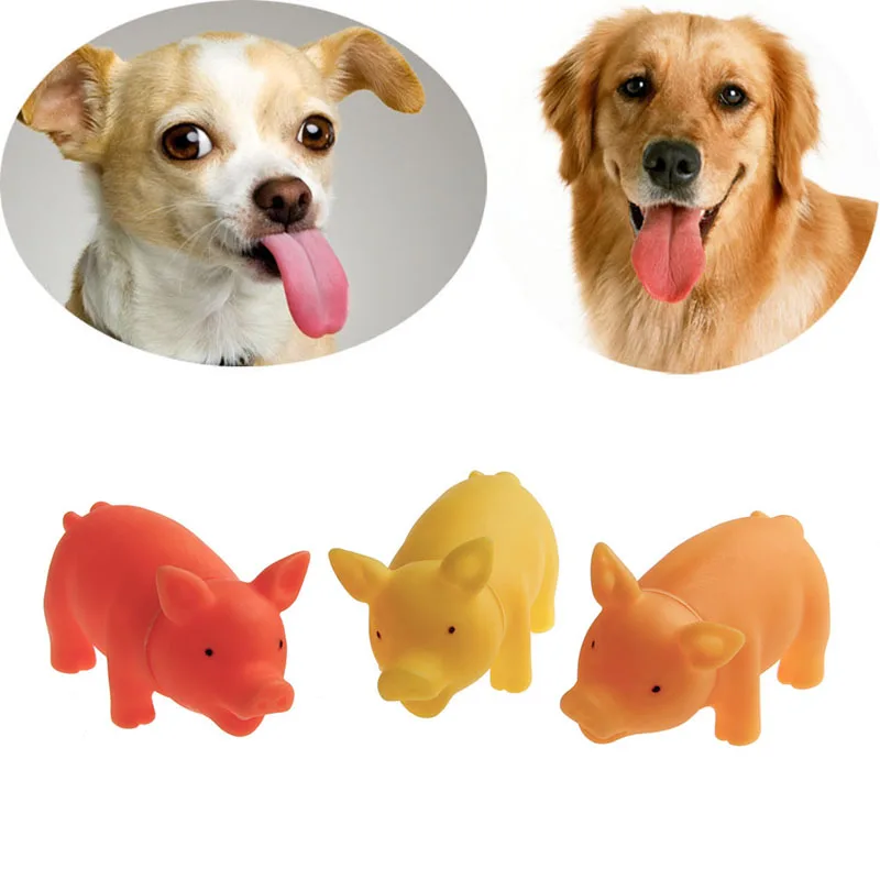 Pet Puppy Chew Squeaker Squeaky Rubber Sound Pig For Dog Toys Play