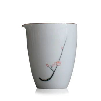 

Handmade Plum Blossom Painting Porcelain Gong Dao Cup Puer Tea Cup Gong Dao Bei