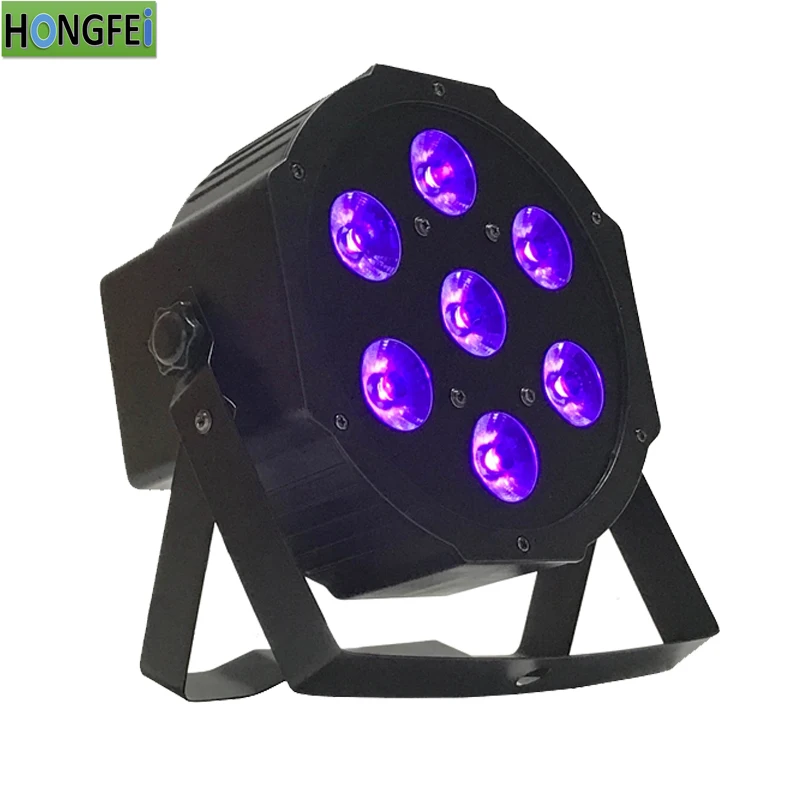 

7x12w 6in1 led par light rgbwa+uv 6in1 led par falt par dmx professional stage lighting equipment new %