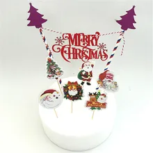 Рождественский капкейк Торт Топперы вставка для торта флаги для вечерние выпечки фотография новые формы для кондитерской украшения торта инструменты