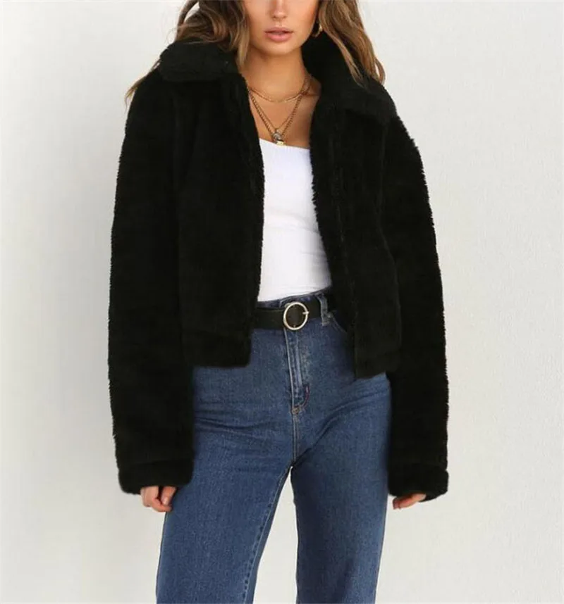 Women's clothing autumn winter short jacket new imitation lamb hair camel color coat warm fur flap fur soft plush fur (12)