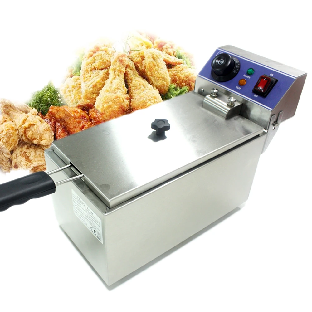 

GZZT Electric 6L Deep Fryers French Fries Potato Chips Frying Machine Commercial Kitchen Tools 110V/220V/240V