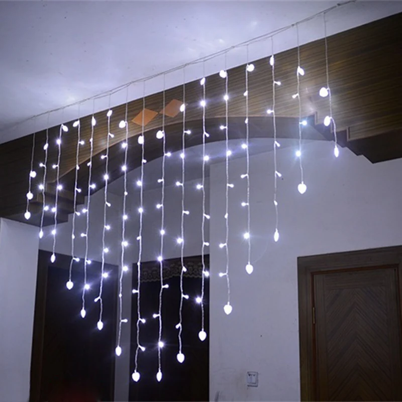 LAIMAIK 2m 124 Led curtain String Garland Romantic Fairy Light Garden Party christmas lights outdoor Wedding Decoration for Home LAIMAIK 2m 124 Led curtain String Garland Romantic Fairy Light Garden Party christmas lights outdoor Wedding Decoration for Home