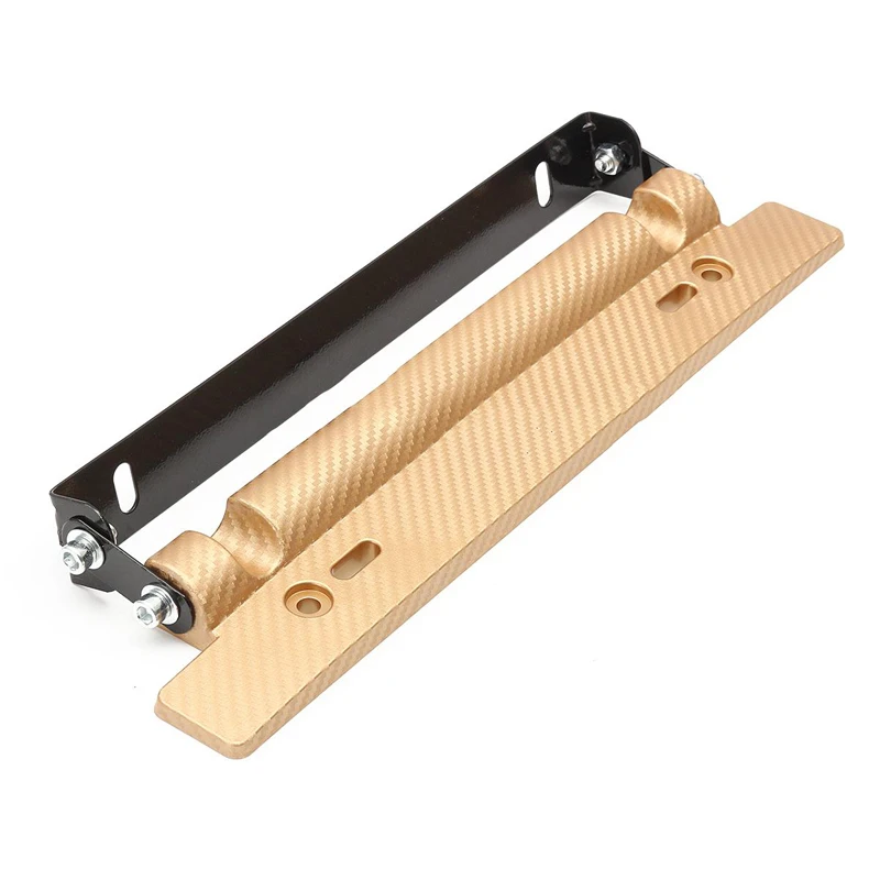 Newest Carbon Fiber Front Bumper Adjustable License Plate Frame Mount Bracket Holder