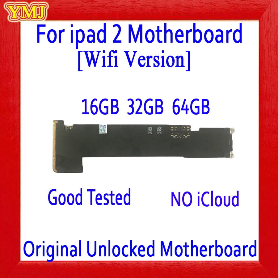 Оригинальная разблокированная материнская плата для ipad 2, бесплатный iCloud, Wifi версия для ipad 2, материнская плата с полным чипом, 16 ГБ/32 ГБ/64 ГБ
