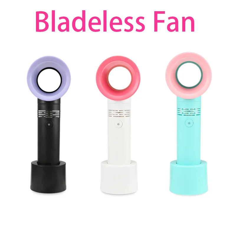 Portable USB Rechargeable Portable Bladeless Fan Handheld Mini Cooler No Leaf Handy Cooling Fan With 3 Fan Speed Level Portable USB Rechargeable Portable Bladeless Fan Handheld Mini Cooler No Leaf Handy Cooling Fan With 3 Fan Speed Level