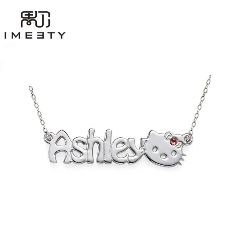 fashion kids jewelry necklace names design pendant hellokitty baby name