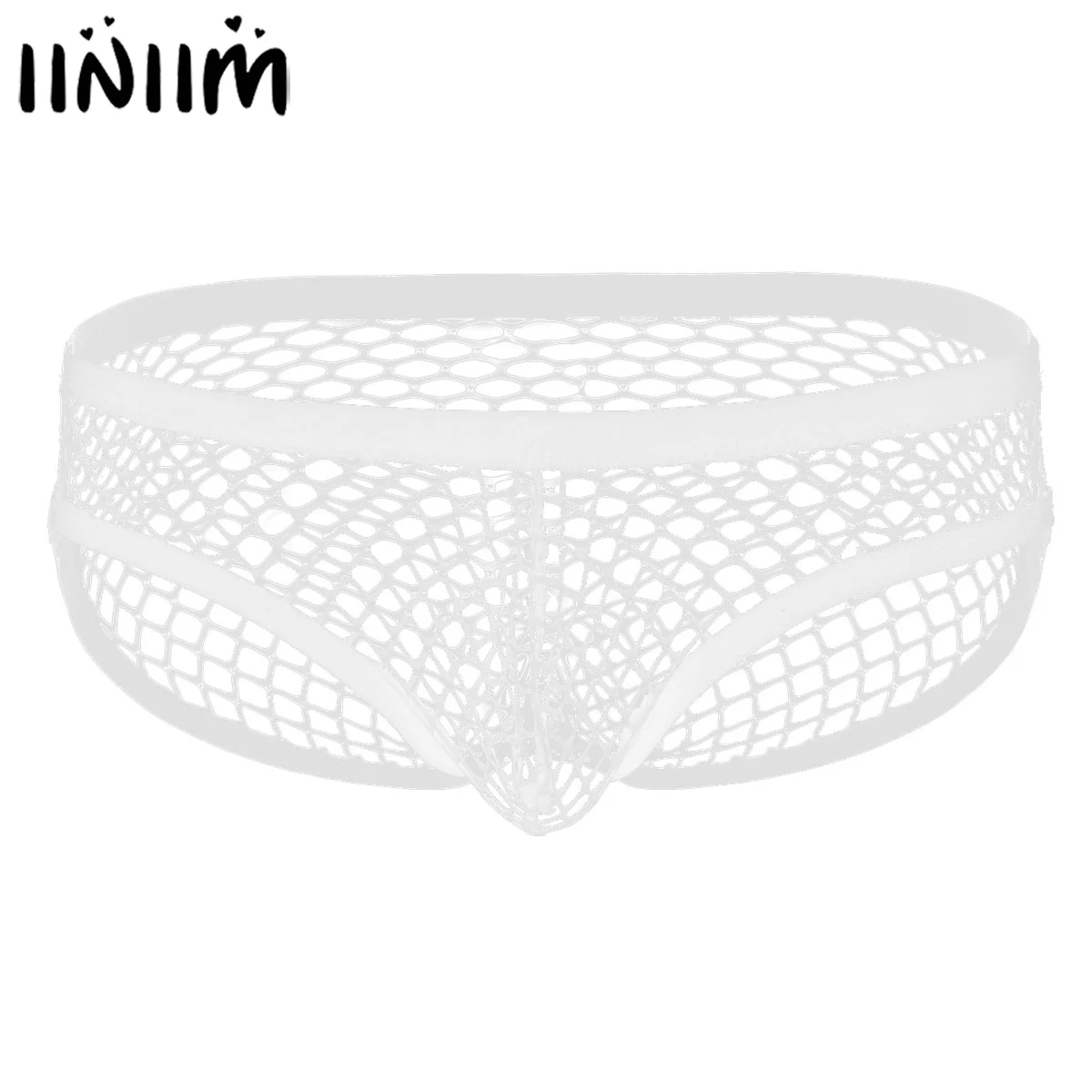 Iiniim мужское нижнее белье сексуальная прозрачная сетка бандаж трусы Сисси бикини