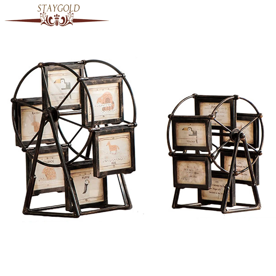 

STAYGOLD Vintage Home Decor Shabby Chic Ferris Wheel Frame Rotating Windmill Home Decoration Accessories Enfeites Para Casa